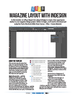 Indesign spreads tutorial handout for C226