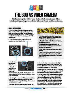 Canon 80D as a video camera