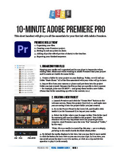 Up-and-running with Premiere handout